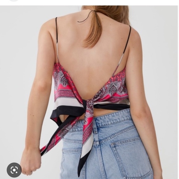 Zara Printed Scarf Top - M/L - Picture 2 of 5